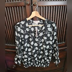 Philosophy Black and White Floral Blouse